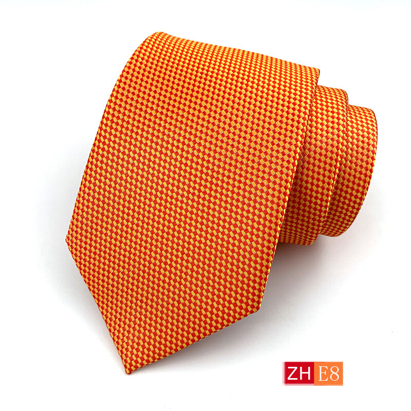 Solid Tie 8Cm สำหรับชายชุดธุรกิจงานแต่งงาน Neckwear ใหม่ออกแบบลายจุดตรวจสอบลายสก๊อตคอ Tie Mens สีน้ำเงินเข้ม Gravata
