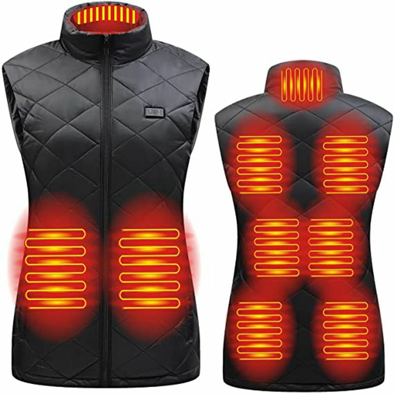 Women 9-zone dual switch Heating Vest Autumn and Winter Cotton Vest USB Infrared Electric Heating suit Flexible Thermal Vest