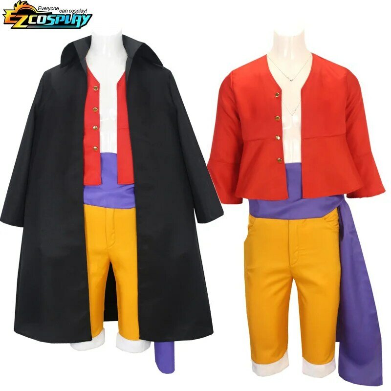 Aap D. Luffy Kostuum Voor Mannen Luffy Cosplay Trenchcoat Wano Country Outfits Voor Heren Halloween Feest Volledige Set