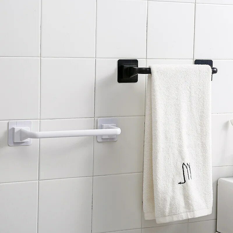 Towel Rack Over Door Towel Bar Hanging Holder Stainless Steel Bathroom Kitchen Cabinet White Black Towel Rag Rack Shelf Hanger