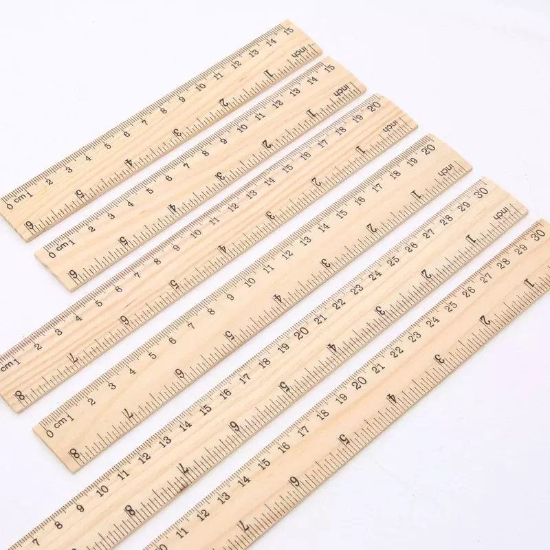 15/20/30cm Wooden Straight Rulers Drawing Tool Desk Accessories Student Teacher Stationery School Office Supplies