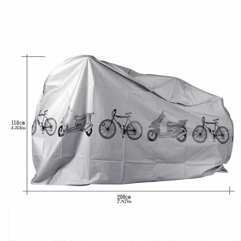 ผ้าคลุม selimut Motor กันฝุ่นกลางแจ้งกันน้ำกันฝนในร่มสำหรับมอเตอร์ไซค์รถจักรยานสีเทา