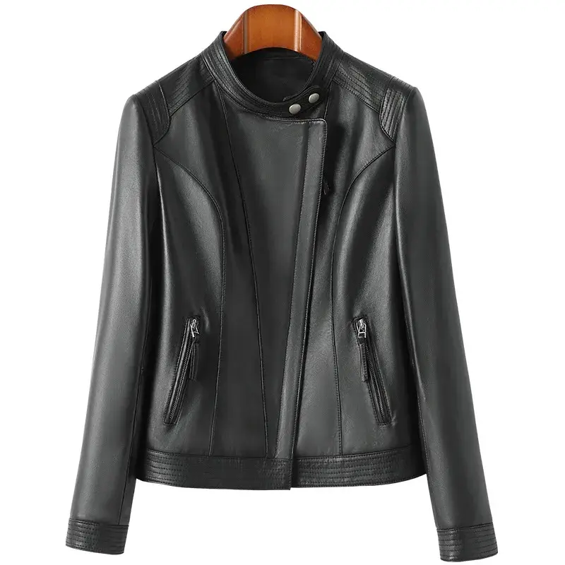 Tcyeek giacca in vera pelle donna autunno moda Slim stile coreano 100% primo strato pelle di pecora motociclista motociclista Mujer Chaqueta