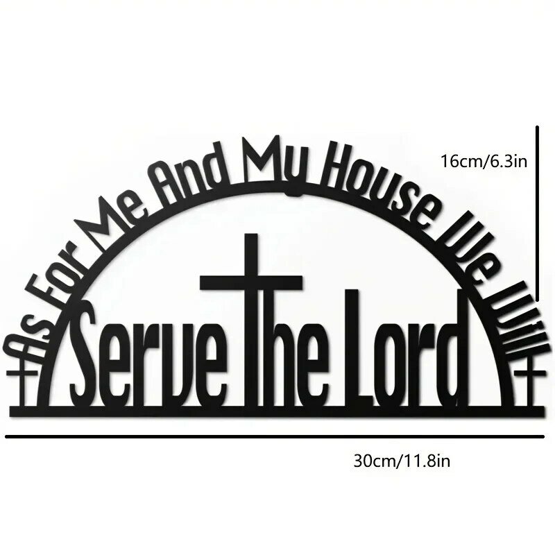 1pc Metal Iron Me and My House Sign, Metal Bible versetti Wall Hanging Decor come per Me e la mia casa Christian Home Decor (nero)