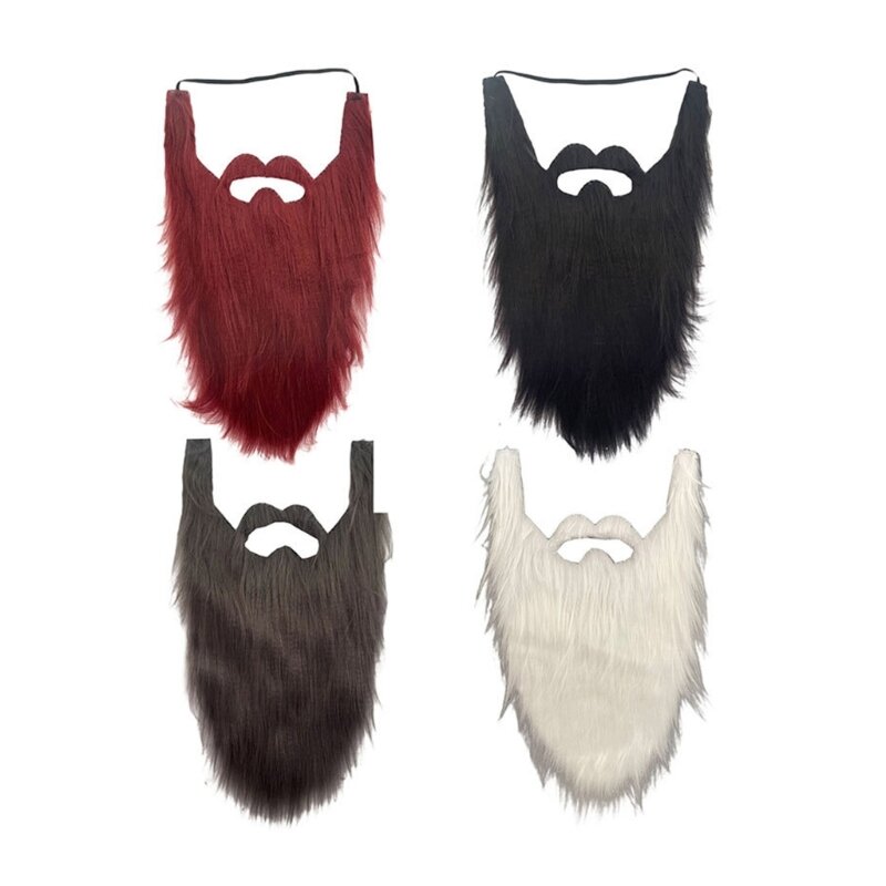 Fake Beards Costume Beard Old Man Mustache Costume Halloween Funny Beard Facial Hair Accessories for Cosplay Party