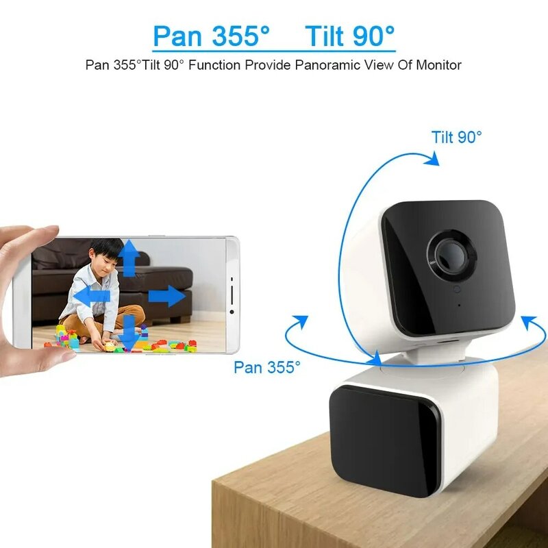 Smart Life-Mini cámara de seguridad PTZ con wifi, dispositivo de seguimiento automático para interiores, audio bidireccional, Monitor de bebé inalámbrico, Tuya Home, 8MP, doble lente