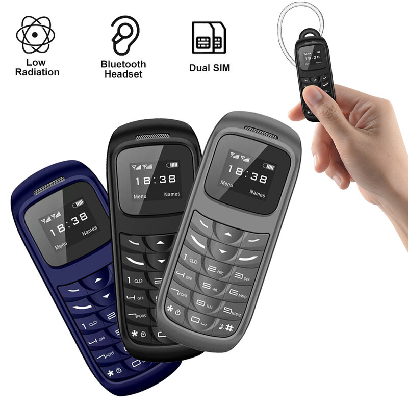 SERVO BM70 Mini teléfono móvil de respaldo, reloj despertador de baja radiación, auriculares Bluetooth, teclado portátil funcional, teléfono móvil