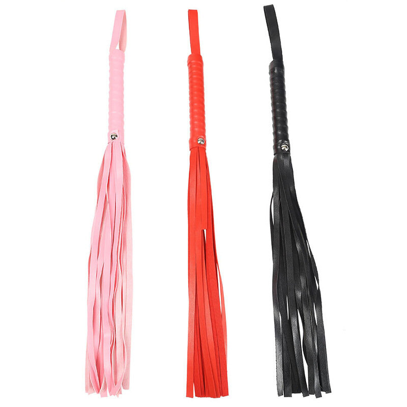 High Quality Faux Leather Pimp Whip Racing Riding Crop Party Flogger Queen Black Horse Riding Whip Bondage Whip SM Flirt