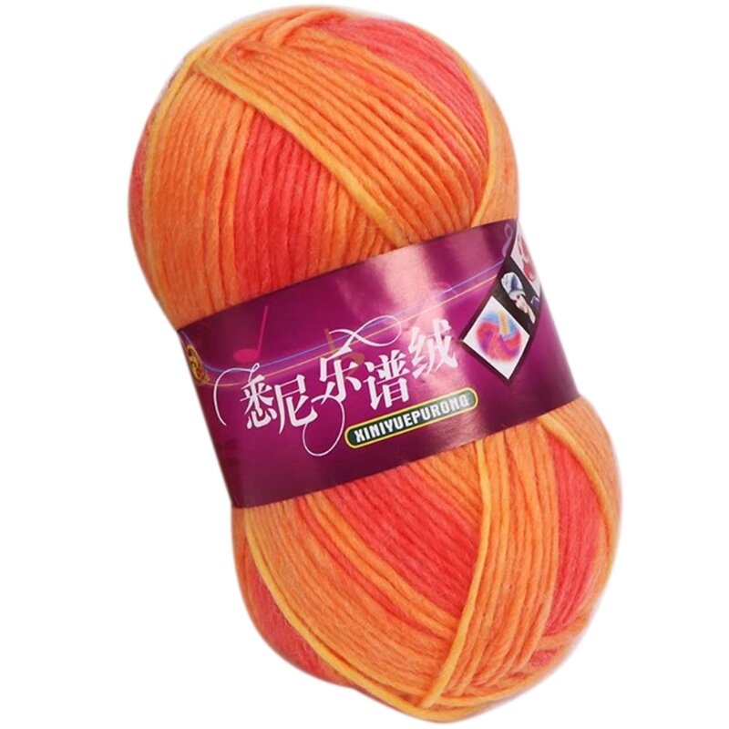 Fio arco-íris para acessórios de malha de crochê macio de longa duração multicolorido R7RF