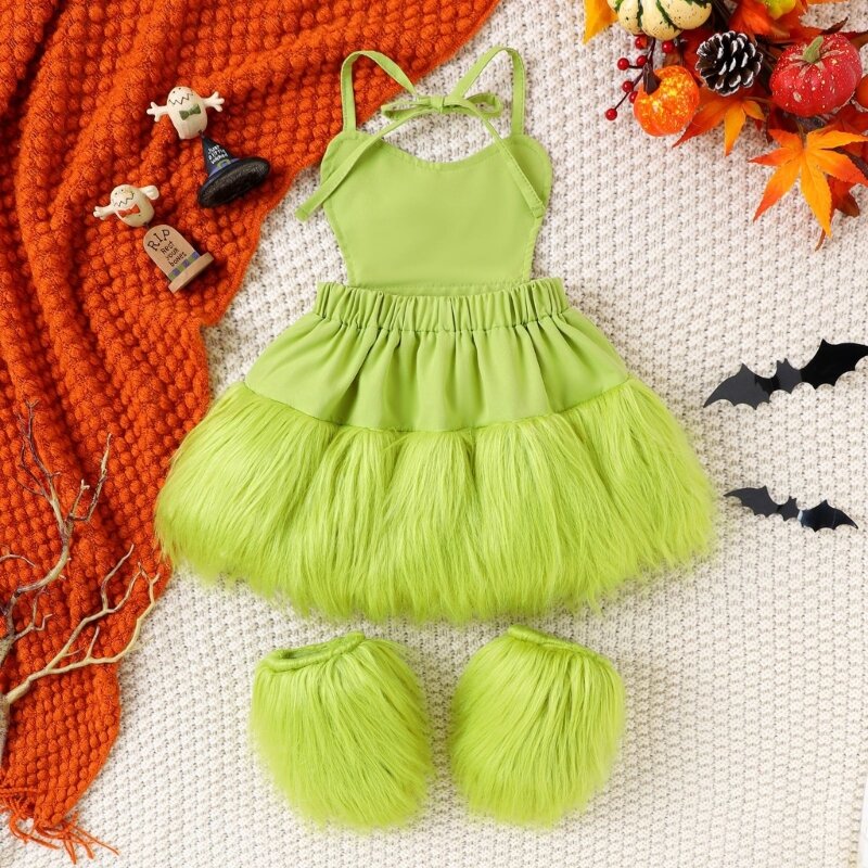 Lovely Baby Girl Dress with Sleevelets Unique Baby Girl Monsters Cartoon Romper DropShipping