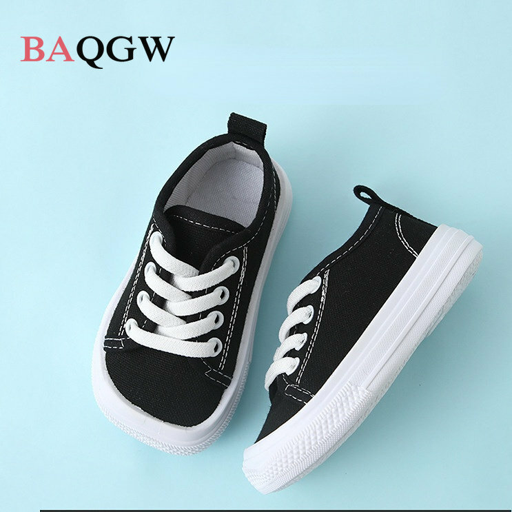 2023 Children's Classic Canvas Shoes Kids Casual White Shoes Slip-On Comfortable Soft Bottom Toddler Walking Girl Boy Flat Shoes