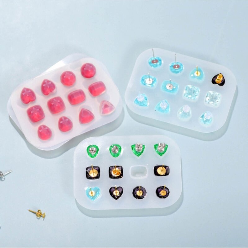 Silicone Earring Mold Stylish Studs Earrings Moulds Jewelry Crafting Supplies Earrings Accessory for DIY Jewelry Making