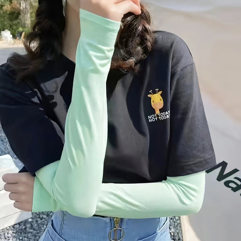 Летние солнцезащитные рукава для женщин Макарон цветная крутая муфта Защита от УФ-лучей наружные велосипедные защитные рукава для рук