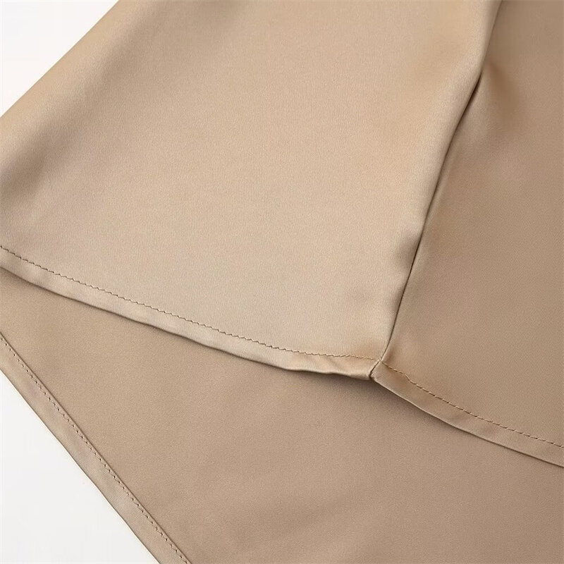 KEYANKETIAN-falda de satén de cintura elástica para mujer, Falda MIDI elegante de color sólido, línea A, longitud hasta el tobillo