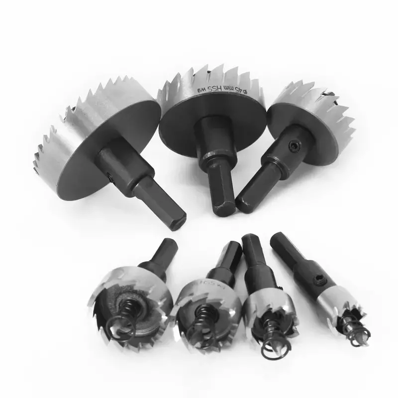 7Pcs HSS Hole Saw 15mm-75mm Stainless Steel Metal Hole Opener Set Tip Drill Bit Hole Saw Cutter for Metal Alloy PVC Drilling
