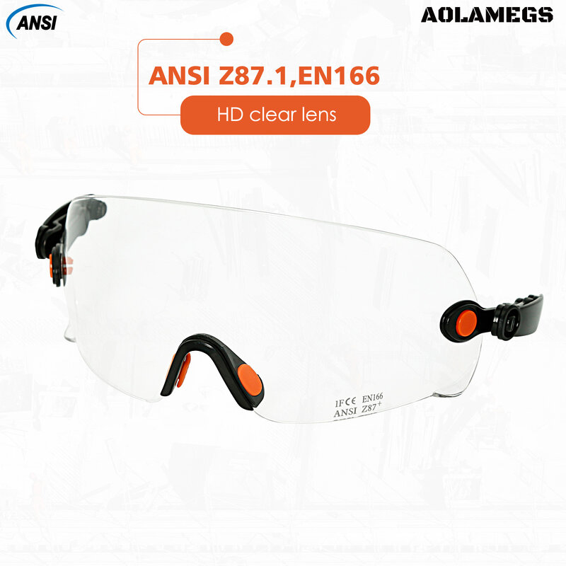Capacete de segurança com óculos embutidos, acessórios para Aolamegs SF06, modelo CR08 com certificação ANSI e CE
