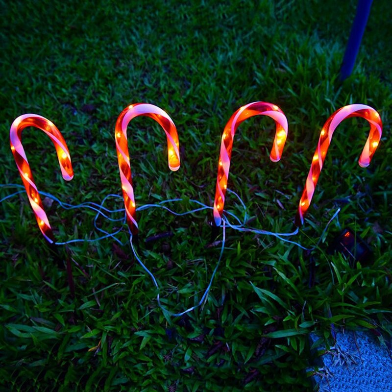Christmas Candy Cane Lights Red And White Path Making Lights For Outdoor Yard Landscape Lights, 15 Inch