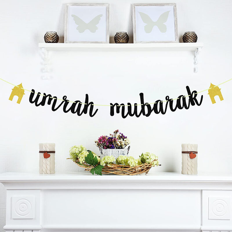 Umrah Mubarak Banner Eid Mubarak Banner decorazioni per feste forniture