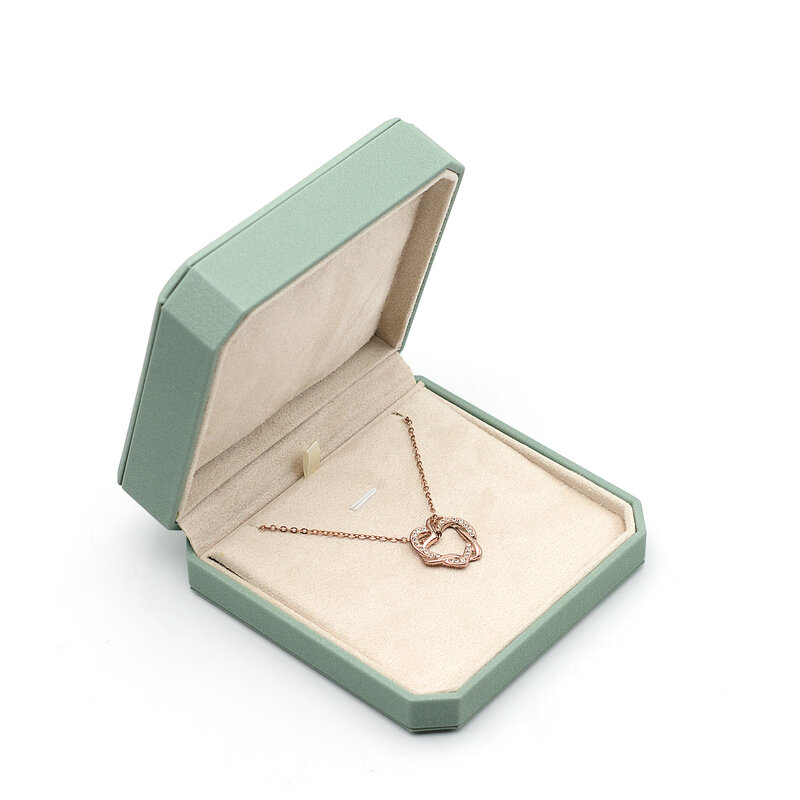 Caixa de presente de veludo octogonal para mulheres, grau superior, vintage, sólido, colar, brincos, anéis, estojos de embalagem, suporte para exibição