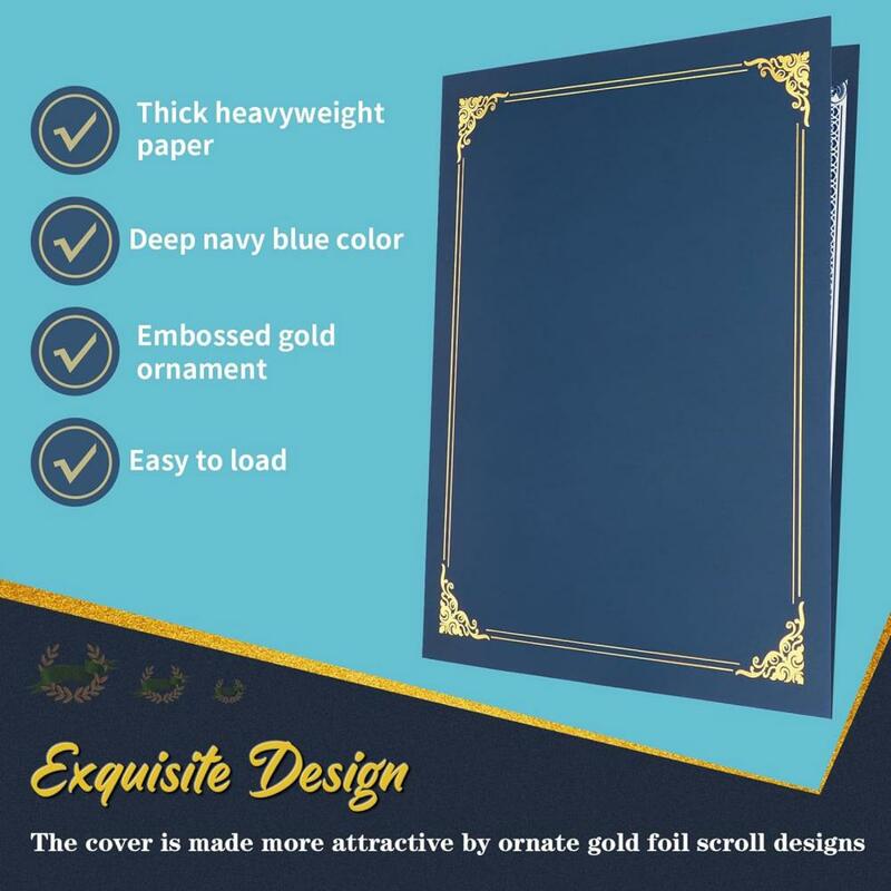 5 piezas/10 piezas la cubierta del certificado tiene una textura suave, protege y muestra perfectamente su papel certificado.