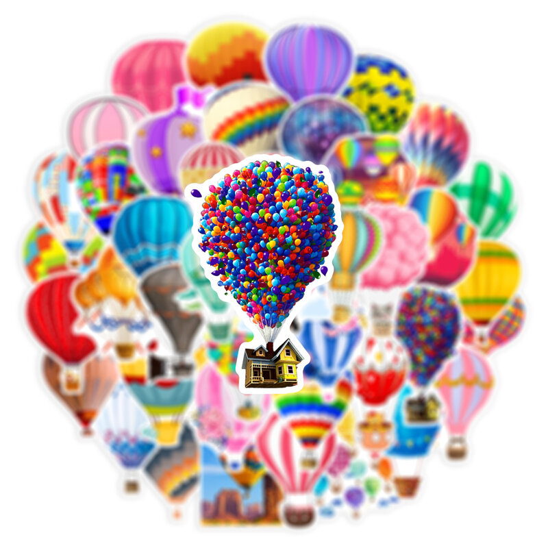 Colorido balão de ar quente adesivo, Graffiti iPad Notebook, Padrão do computador, Scrapbook Toy Decoração, Atacado, 10 pcs, 30 pcs, 50pcs