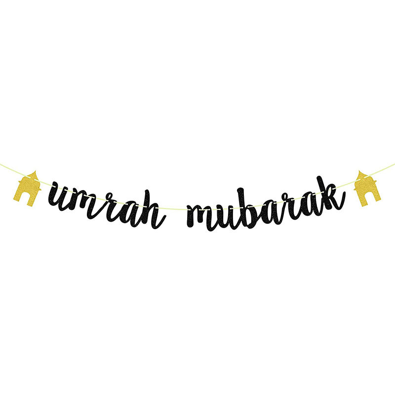Umrah Mubarak Biểu Ngữ Eid Mubarak Ngọn Cờ Trang Trí Tiệc Tiếp Liệu