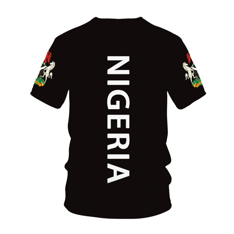Nigeria Nationale Vlag Patroon T-Shirt Heren Hot-Selling Nieuwe Zomer Dames T-Shirt Met Korte Mouwen Top Shirt Kinderen 3d
