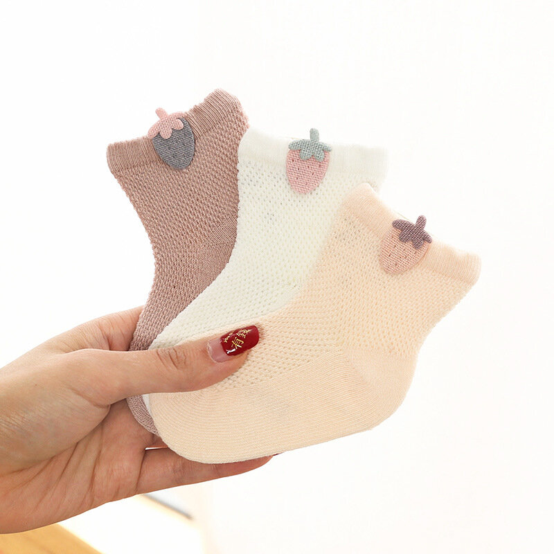 3 paia/lotto calzini a rete calzini sottili modelli di cotone ragazzi ragazze calzini disossati calzini neonati accessori calzini per bambini