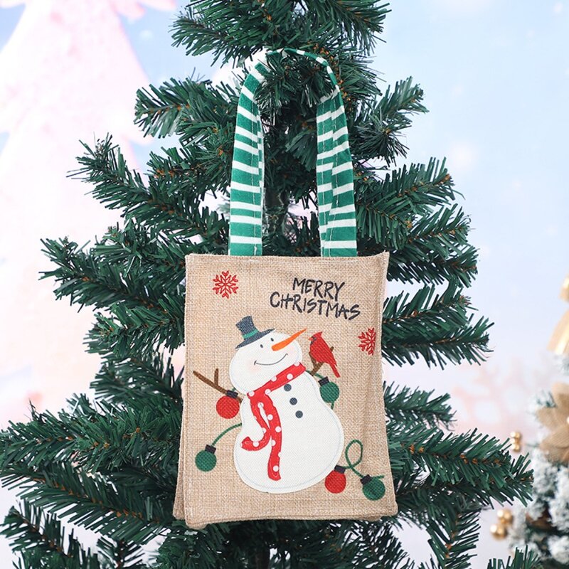 Shopping Bag Fashion Nylon Lovely Snowman Cute Storage Basket borsa femminile Cartoon Christmas Style Bag