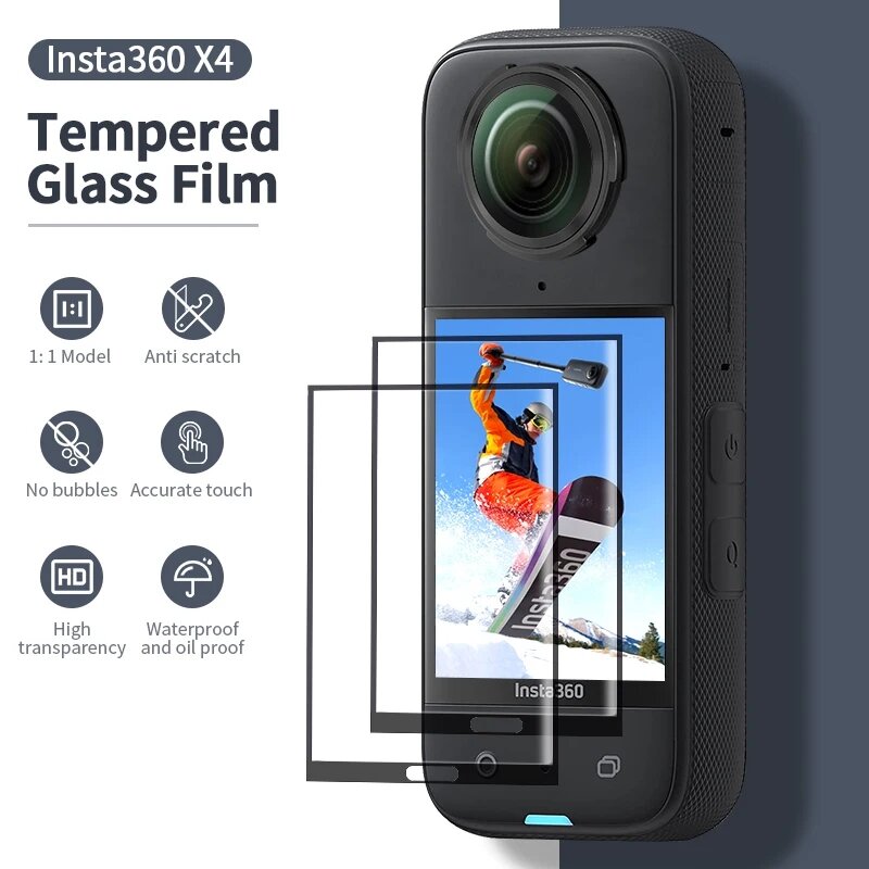 Película protectora de vidrio templado para Insta360 X4, Protector de pantalla para Insta 360 X4, accesorios de cámara