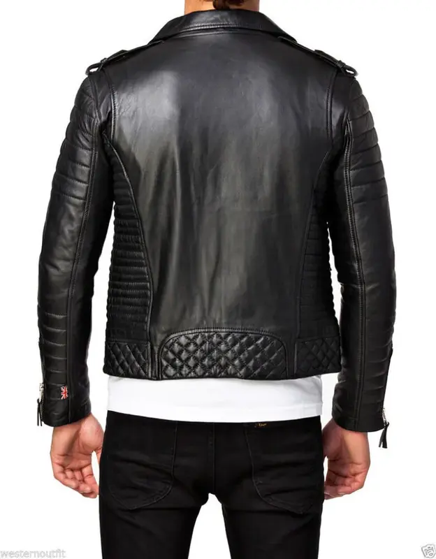 Men's Leather Leather Jacket Asymmetrical Fit New European and American Fashion Trend