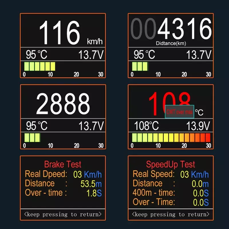 Ancel A202 Boordcomputer Auto Digitale Computer Display Snelheid Brandstofverbruik Temperatuurmeter Obd2 Auto Scanner