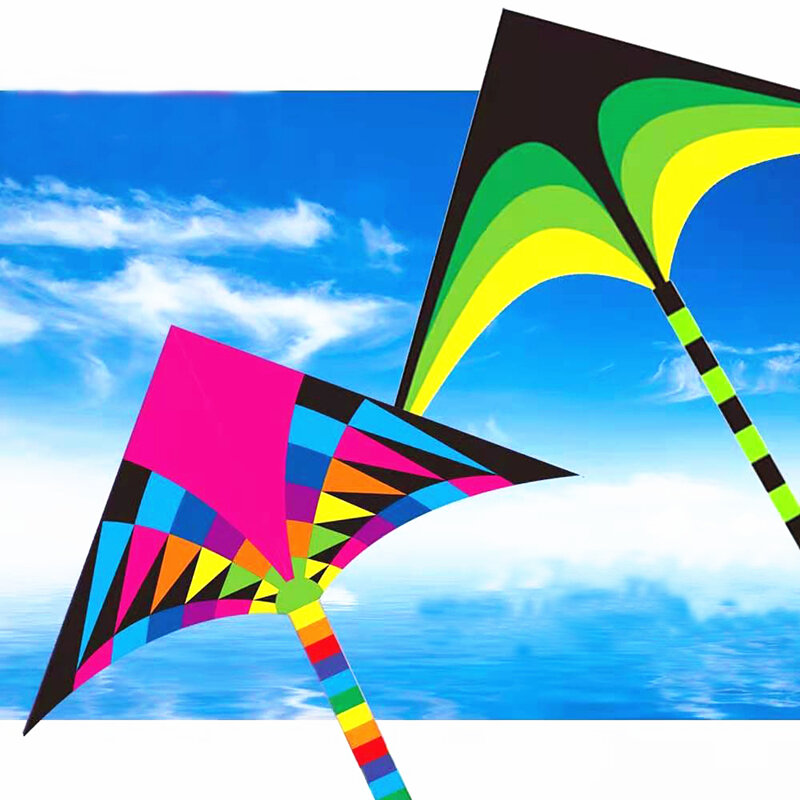 Free Shipping delta kites flying set nylon ripstop parachute kites wind professional kites factory rainbow high snake kites