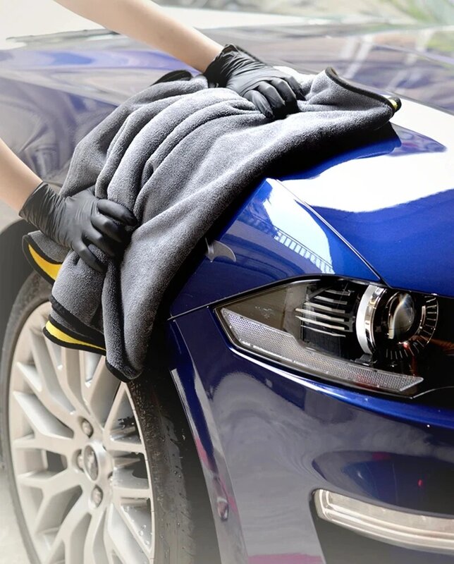 Toalla de microfibra superabsorbente para lavado de coche, paño de secado para limpieza de coche, tamaño Extra grande, detalles para el cuidado del coche