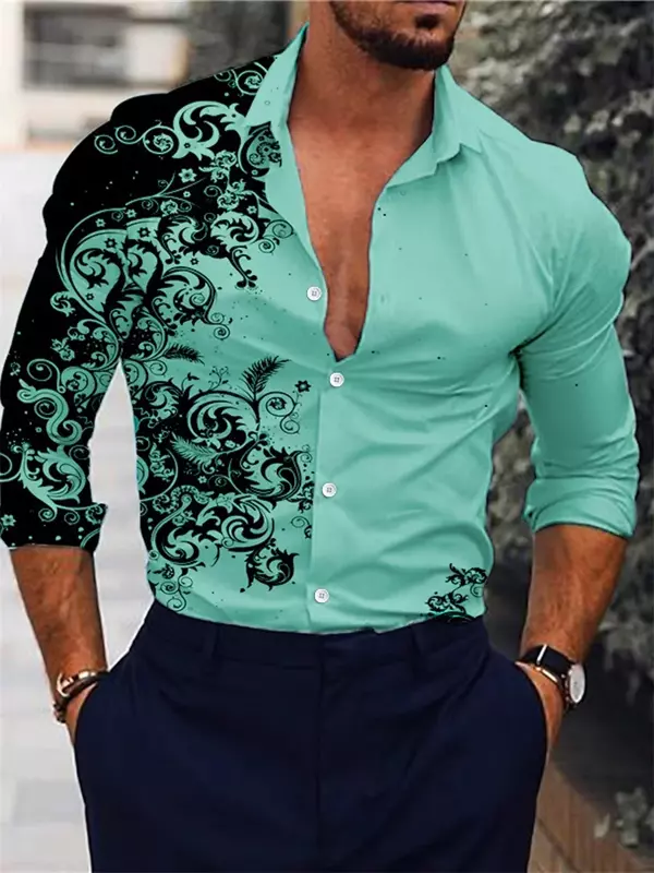 Рубашка мужская модная Роскошная Повседневная, уличная спортивная мягкая удобная качественная ткань, цвет белый/кофейный