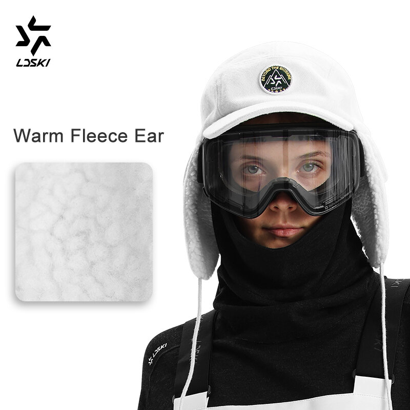 LDSKI New Ski Trapper Hat Warm Fleece Ear Protection Adjustable Tightness Snowboarding Winter Outdoor Sports Women Men Cap
