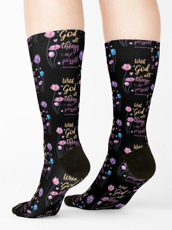 Religious Quote Christian Gift Socks Thermal man winter designer Socks Men's Women's