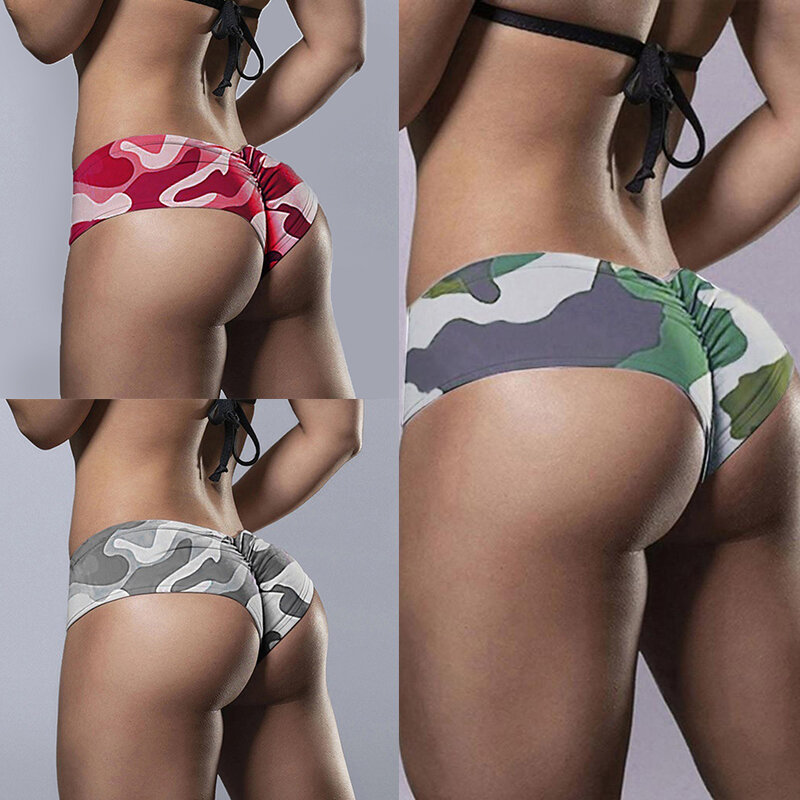 Sexy Shorts Women Sports Wear Fitness Camouflage Printed Short Pants Skinny Female Push Up Gym Clothing Elastic Breathable