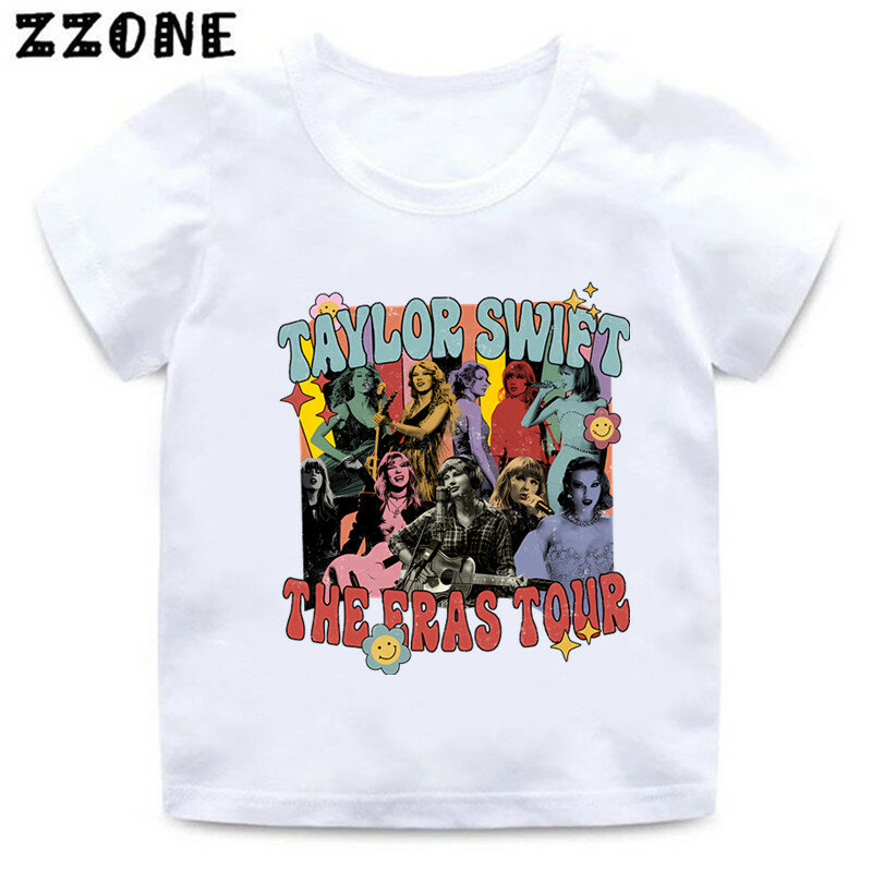 Лидер продаж, детские футболки известной певицы Тейлор Эра Тур Swift Graphic, одежда для девочек, футболки для маленьких мальчиков, летние детские топы, ooo5873