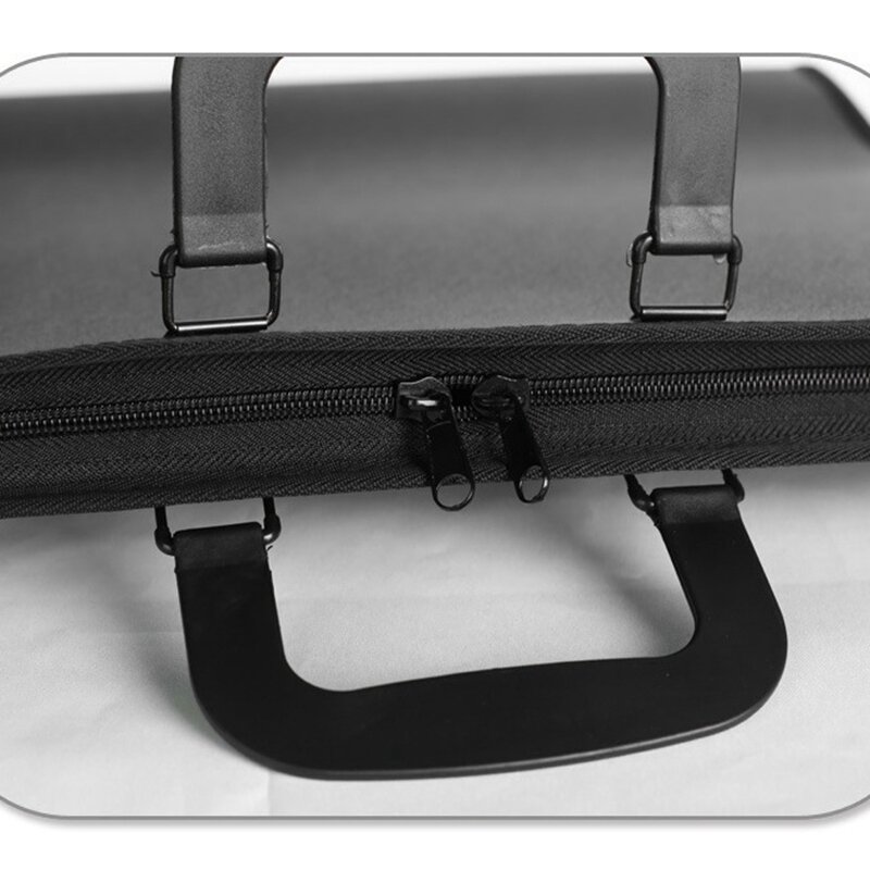 Черное художественное портфель, внешнее искусственное портфель с ремешком на плечо (19x14,7x1,5 дюйма)