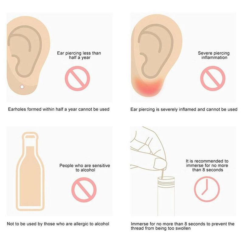 1 Set Piercing filo pulito conveniente cura personale corda per l'orecchio sicura per la casa