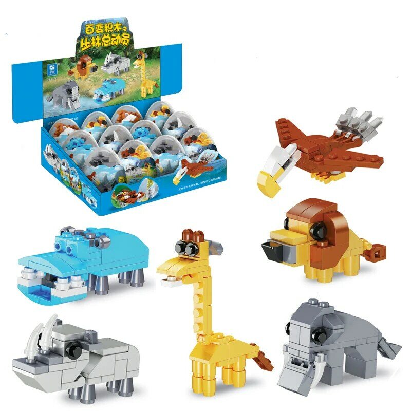 Twisted Ei Bouwstenen Kleine Deeltjes Dinosaurus Eieren Auto Trein Puzzel Set Speelgoed Kinderen Geschenken