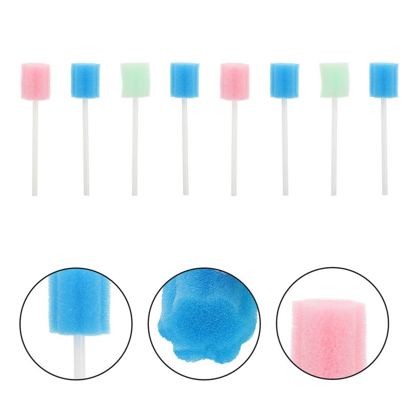 300pcs Disposable Mouth Care Sponge Tooth Cleaning Sponge Swab Oral Care Sticks