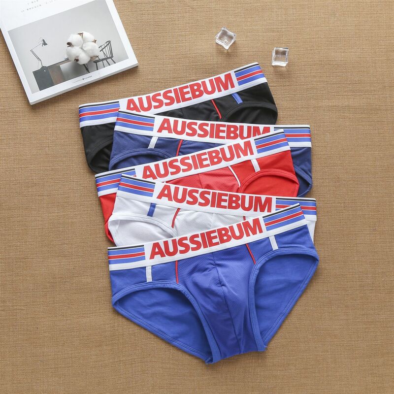 Aussiebum-Calça masculina triangular de algodão europeu e americano, shorts estudantis, moda jovem
