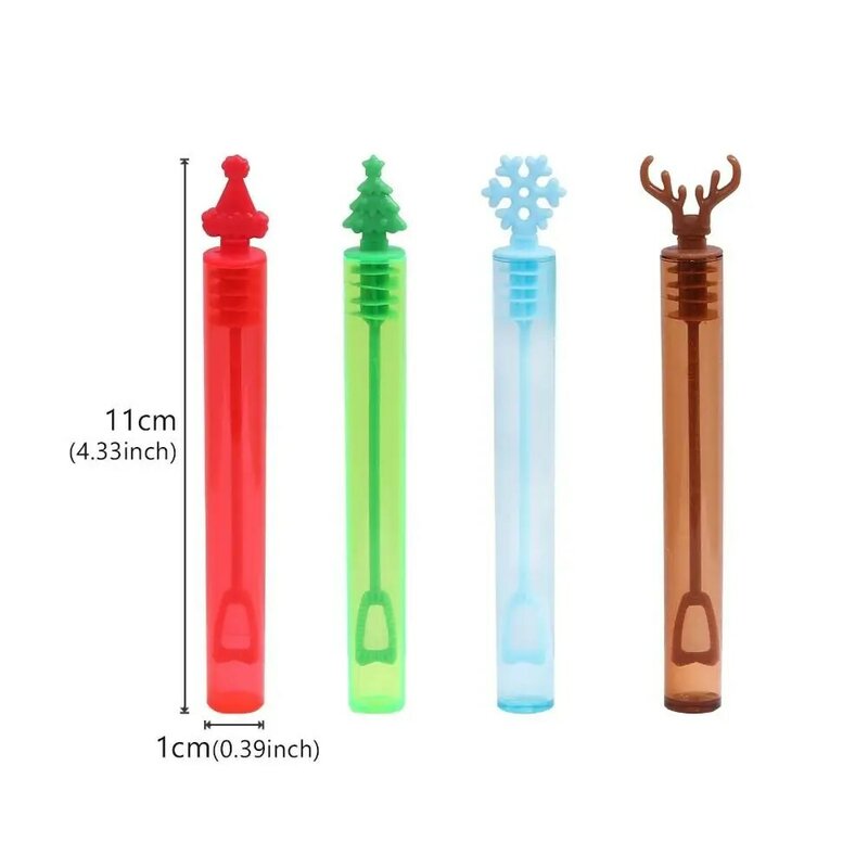 10 buah Tahun Baru tongkat tabung baru kepingan salju Elk pohon Natal tongkat gelembung mainan kesukaan anak-anak botol kosong