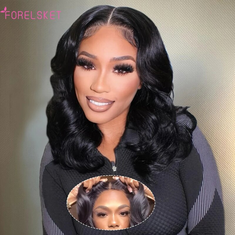 Wear And Go Glueless Body Wave Short Bob 4x4 Lace Closure Wigs Brazilian Remy Human Hair Wigs For Women HD Transparent Lace Wigs