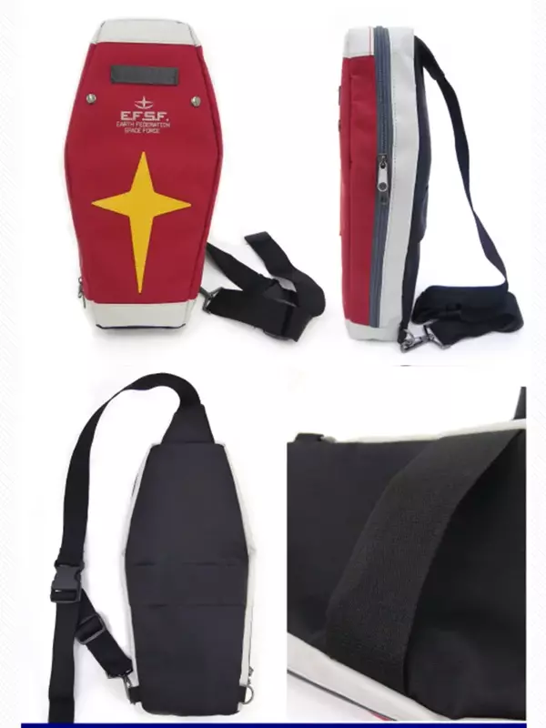 Anime Gundam RX-78-2 Cosplay Shield Student Messenger Bookbag Shoulder Bag Backpack Chest Bag Crossbody Arm Single Bag