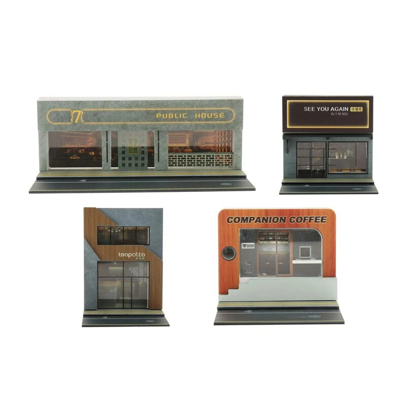 1/64 Scenery Diorama Parking Lot Background with Light for Gifts