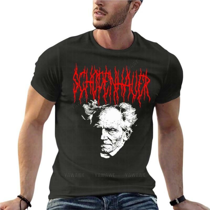Arthur Schopenhauer 데스메탈 밴드 오버사이즈 티셔츠, 프린트 남성 의류, 100% 코튼 스트리트웨어, 플러스 사이즈 탑 티