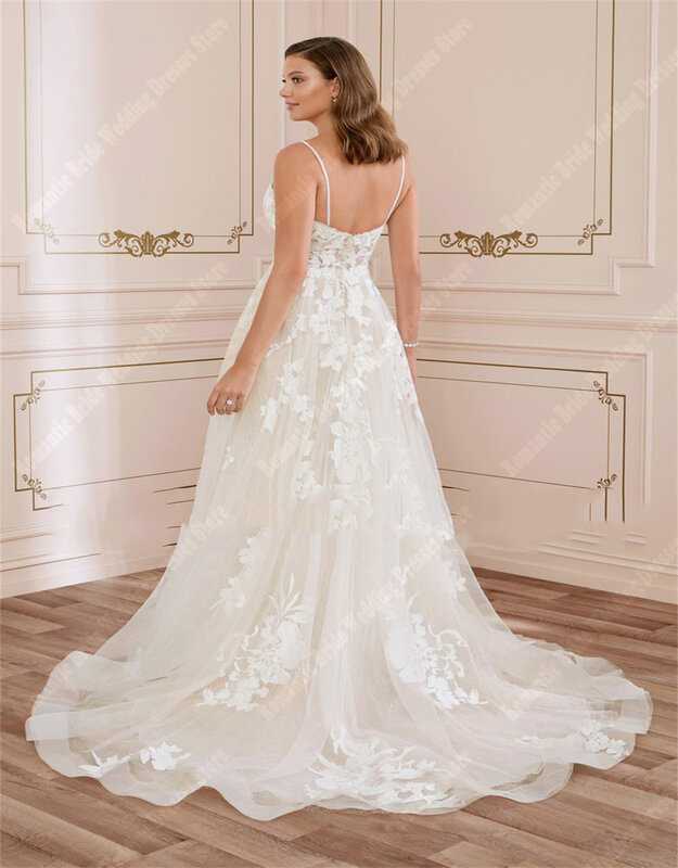 Boho Elegant Lady Wedding Dresses Customized Plus Size Beach Bridal Gowns Fascinating Chiffon Spaghetti Strap Vestidos De Novia